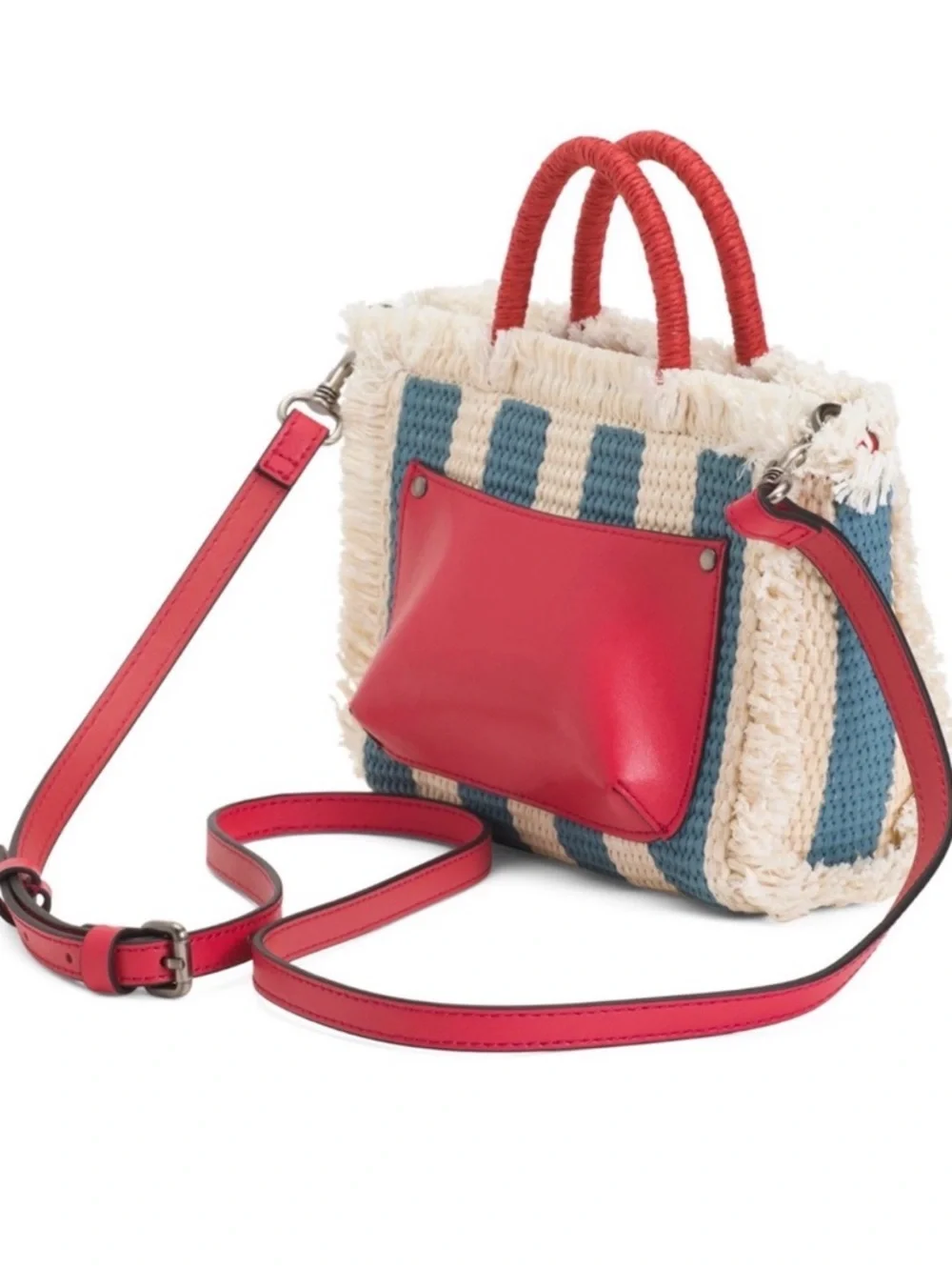 NWT Patricia Nash Woven Tote Striped Sailing Around the 'Greek Isles' Tote - Picture 3 of 8